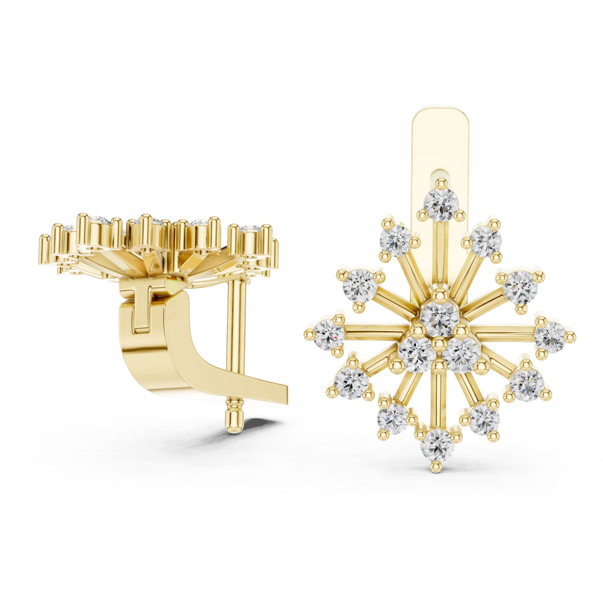 The Classic Luminary Celestial Starburst Diamond Earrings - Yellow