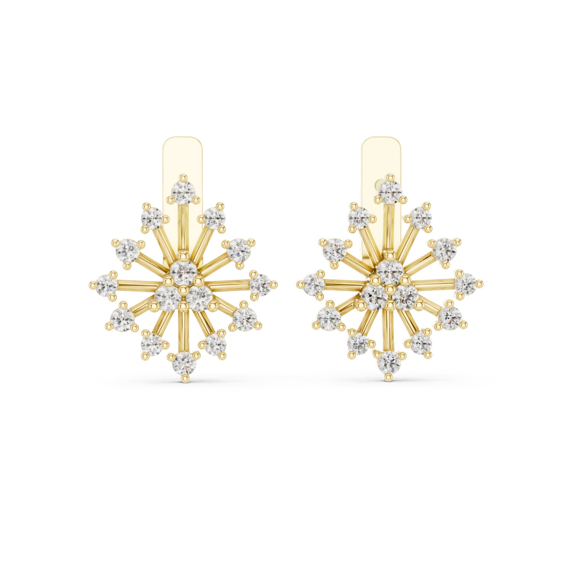 The Classic Luminary Celestial Starburst Diamond Earrings - Yellow alternate angle