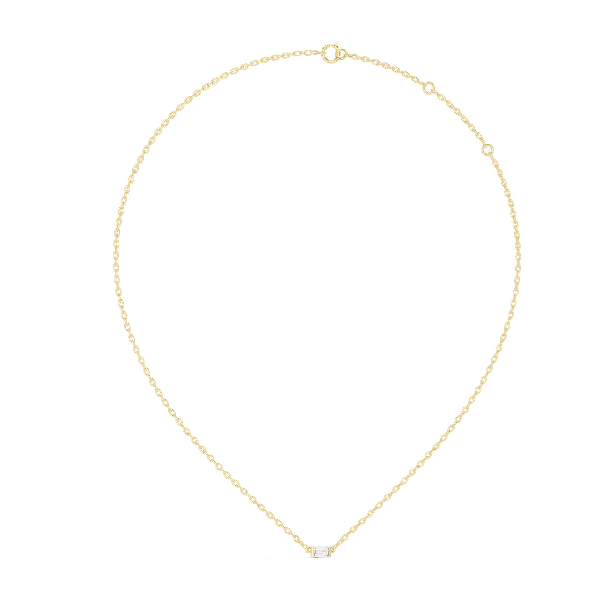 Minimalist East-West Baguette Diamond Necklace - Yellow