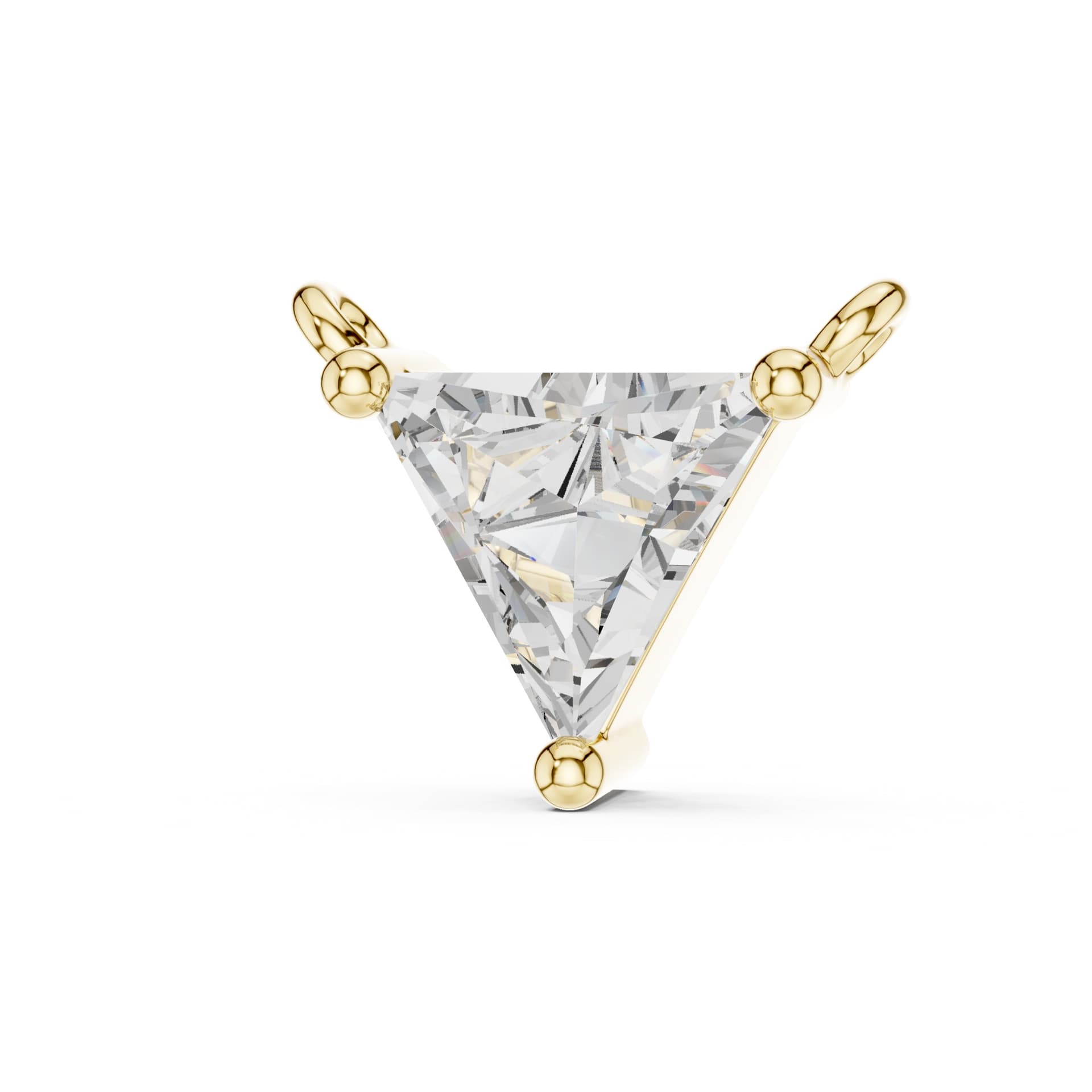 Classic Luminary Trillion-Cut Solitaire Necklace - Yellow alternate angle