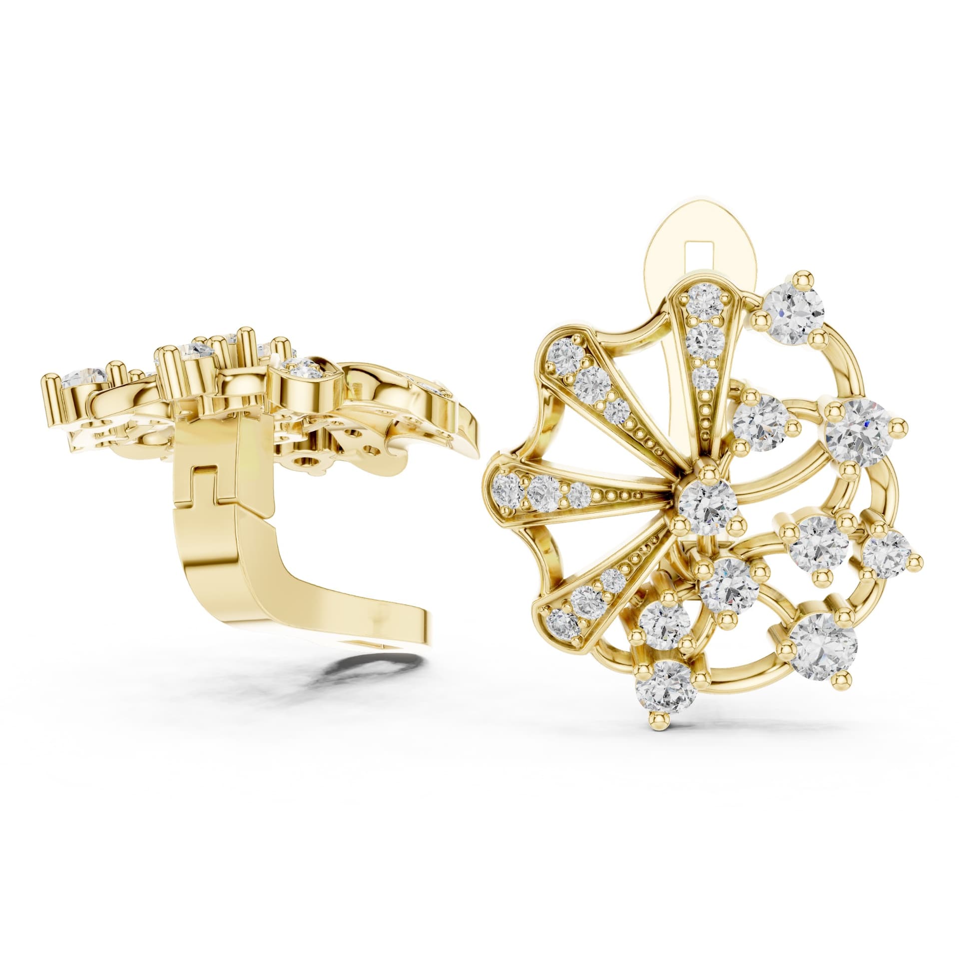 The Classic Luminary Celestial Spoke Diamond Earrings - Yellow