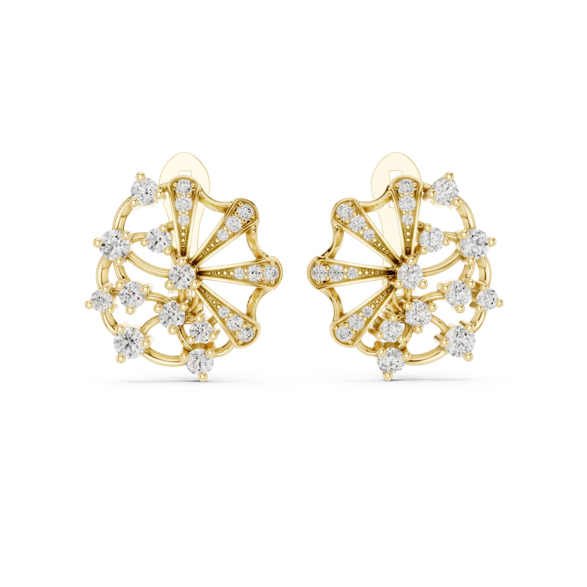 The Classic Luminary Celestial Spoke Diamond Earrings - Yellow alternate angle